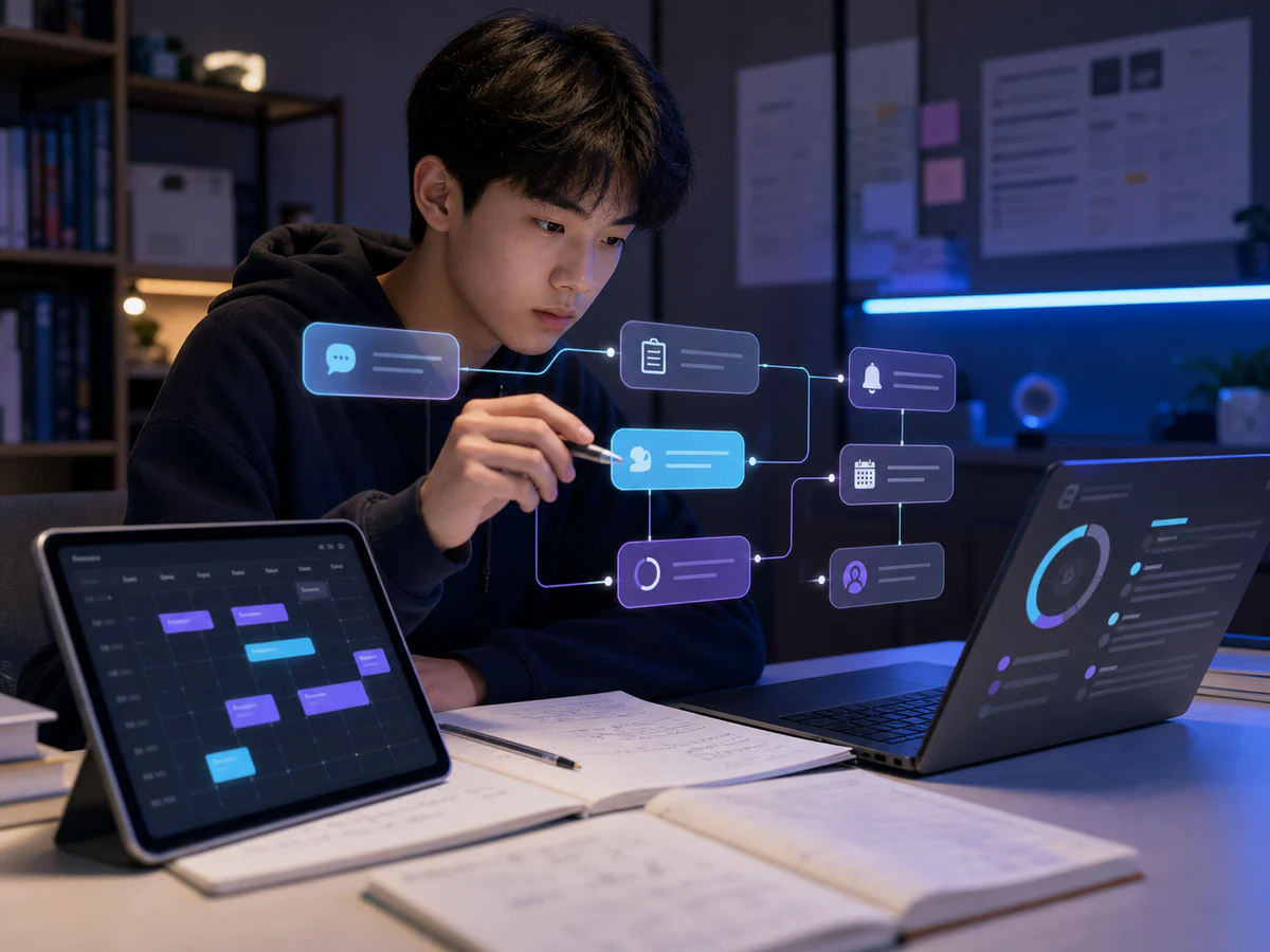 个人学习计划 Agent 工作流设计视觉示意